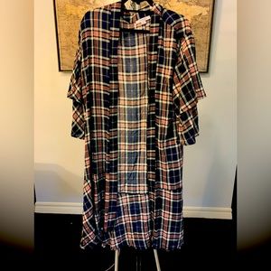Favlux Fashion Plaid Duster Cardigan
